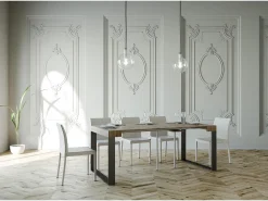 Consola extensible 90x40/300 cm Elettra Roble Natural estructura Antracita
