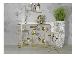 Consola Hoja 73, Oro, 120x40x80 cm, Kendra Home