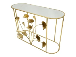 Consola Hoja 73, Oro, 120x40x80 cm, Kendra Home