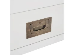 Consola Kourame de madera maciza mindi blanca 110 cm