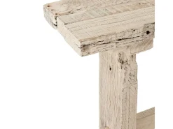 Consola Liray de madera maciza recuperada lavada en blanco L 150 cm