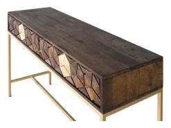 Consola mango nogal y oro elegancia única