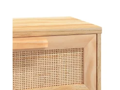 Consola marrón 80x30x75 cm Madera maciza de pino / ratán natural