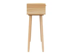 Consola marrón 80x30x75 cm Madera maciza de pino / ratán natural
