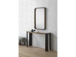 Consola metálica con madera y cristal