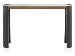 Consola metálica con madera y cristal