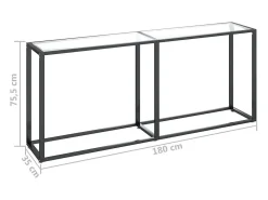 Consola transparente 180x35x75,5 cm Cristal templado