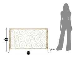Consola VKH617, Oro, 140x36x82 cm, Kendra Home