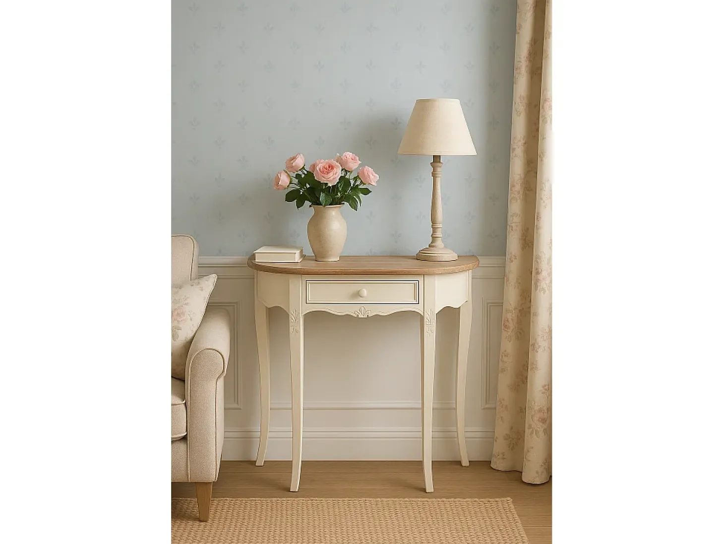 Consola 80x80x30 cm Crema Rimini RI033