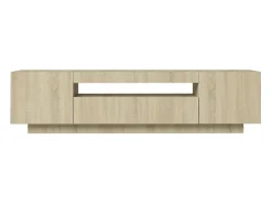 Crescent City Mueble de TV con luces LED roble Sonoma 160x35x40 cm