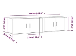 Crofton Muebles para TV de pared 2 uds roble Sonoma 80x34,5x40 cm