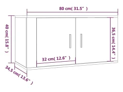 Crofton Muebles para TV de pared 2 uds roble Sonoma 80x34,5x40 cm