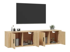 Crofton Muebles para TV de pared 2 uds roble Sonoma 80x34,5x40 cm