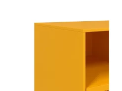 Dafina Mueble para TV de acero amarillo mostaza 99x39x44 cm