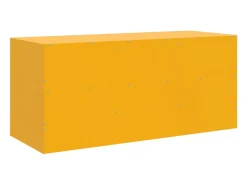Dafina Mueble para TV de acero amarillo mostaza 99x39x44 cm