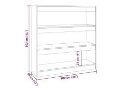 Darren Estantería de libros/divisor de espacios blanco 100x30x103 cm