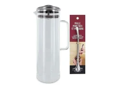 Decantador de té helado 1,5 litro + pajita de acero inoxidable con filtro