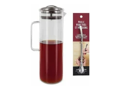 Decantador de té helado 1,5 litro + pajita de acero inoxidable con filtro