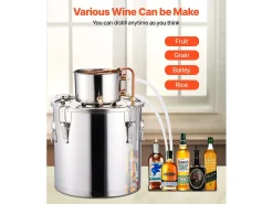 Destilador de Alcohol SucceBuy Kit de Destilación de Agua y Alcohol sin Gas de 30 L en Acero Inoxidable