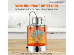 Destilador de Alcohol SucceBuy, 49 L, con Tanque Thumper y Bomba de Agua, Destilación Eficaz para el Hogar y la Artesanía