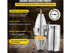Destilador de Alcohol SucceBuy 70L, Alambique Moonshine, Caldera de Vino para uso Doméstico