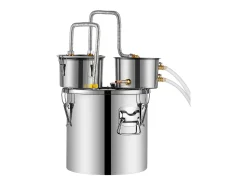 Destilador de Alcohol SucceBuy, Alambique de Alcohol en Acero Inoxidable, Kit de Destilador con Doble Condensador, 50 L
