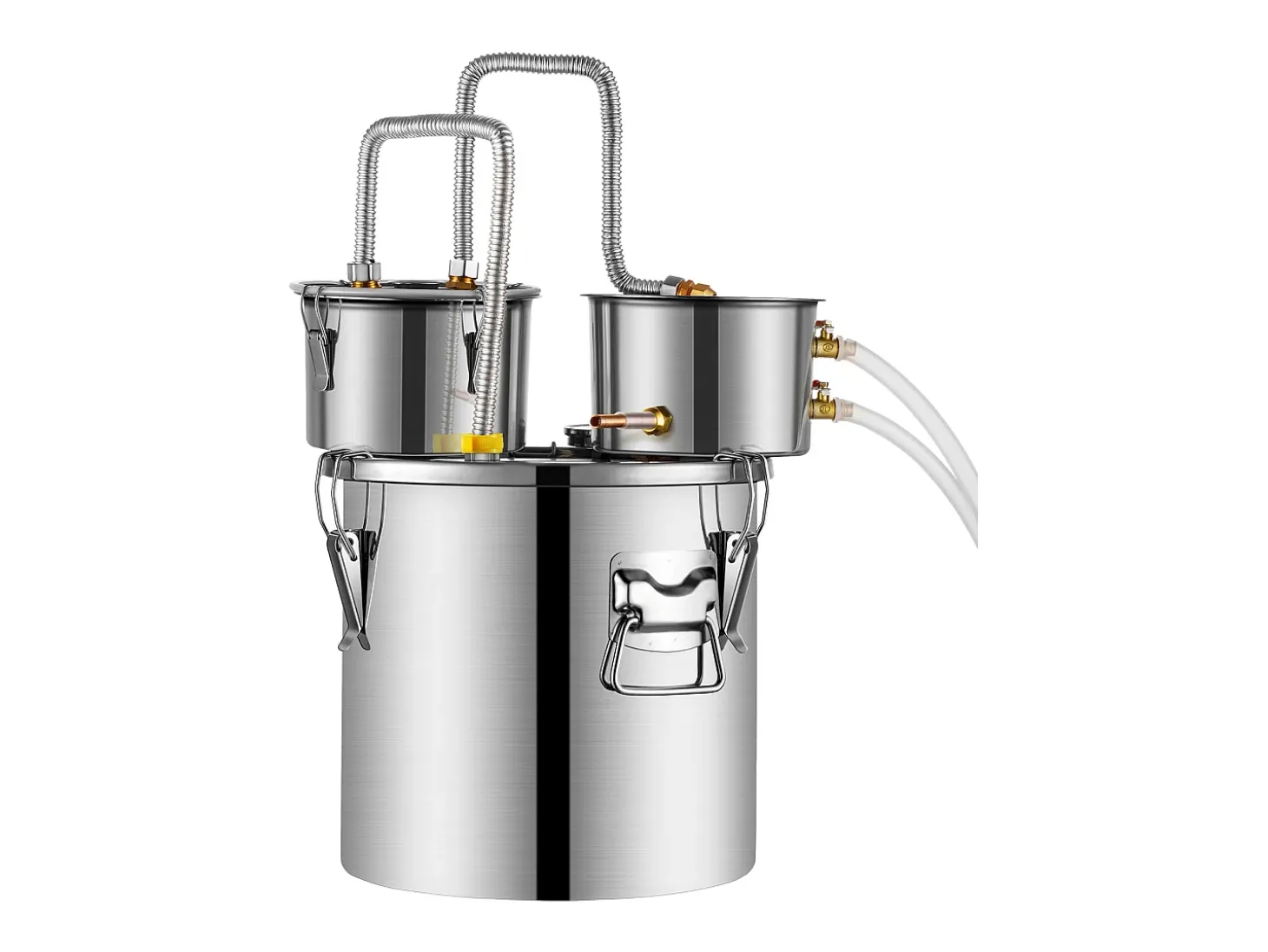 Destilador de Alcohol SucceBuy, Alambique de Alcohol en Acero Inoxidable, Kit de Destilador con Doble Condensador, 50 L