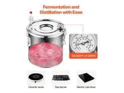 Destilador de Alcohol SucceBuy Destilador de Agua sin Gas de 50 L con Barril Thumper y Bomba de Agua