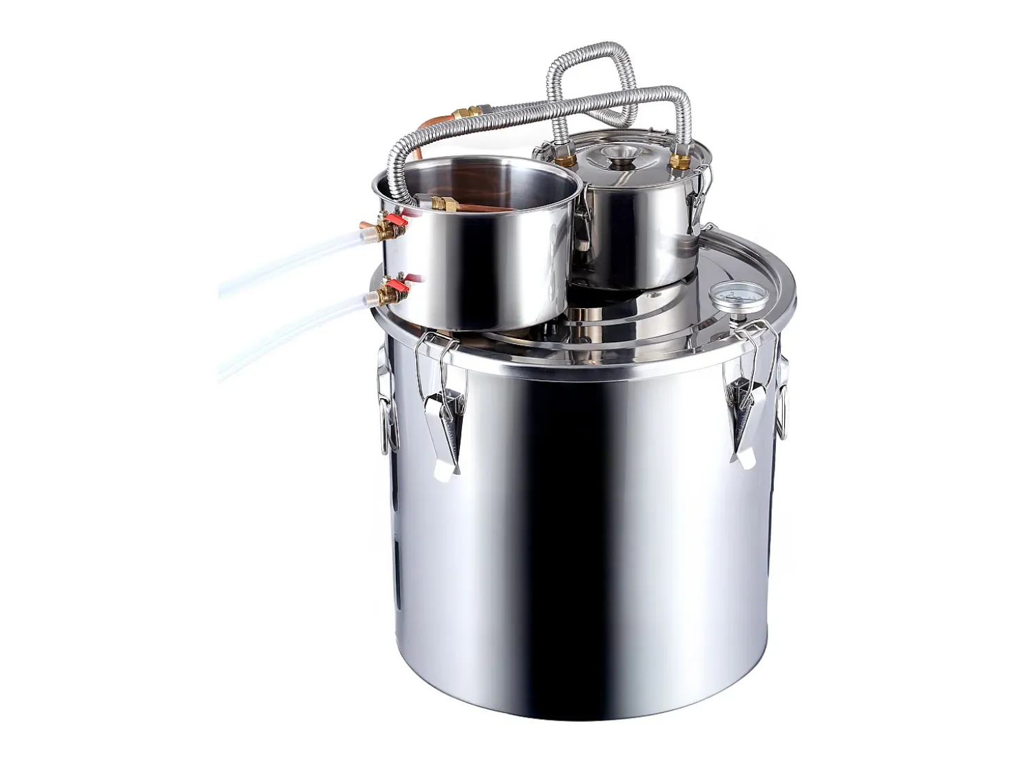 Destilador de Alcohol SucceBuy Destilador de Agua sin Gas de 50 L con Barril Thumper y Bomba de Agua
