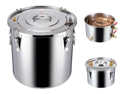 Destilador de Alcohol SucceBuy Destilador de Agua sin Gas de 50 L con Barril Thumper y Bomba de Agua