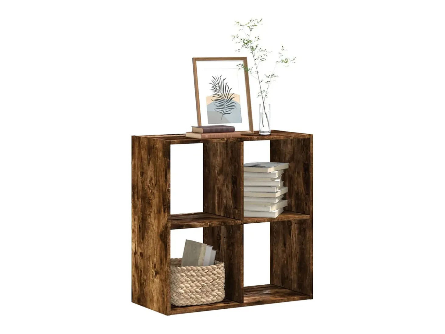 Digna Estantería de madera ingeniería roble ahumado 68,5x32x68,5 cm