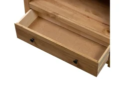 Dina Librería de madera maciza de pino estilo Panamá 80x35x110 cm