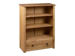 Dina Librería de madera maciza de pino estilo Panamá 80x35x110 cm