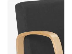 Diseño ergonómico escandinavo sillón de madera salón de estudio Frederiksberg - Gris