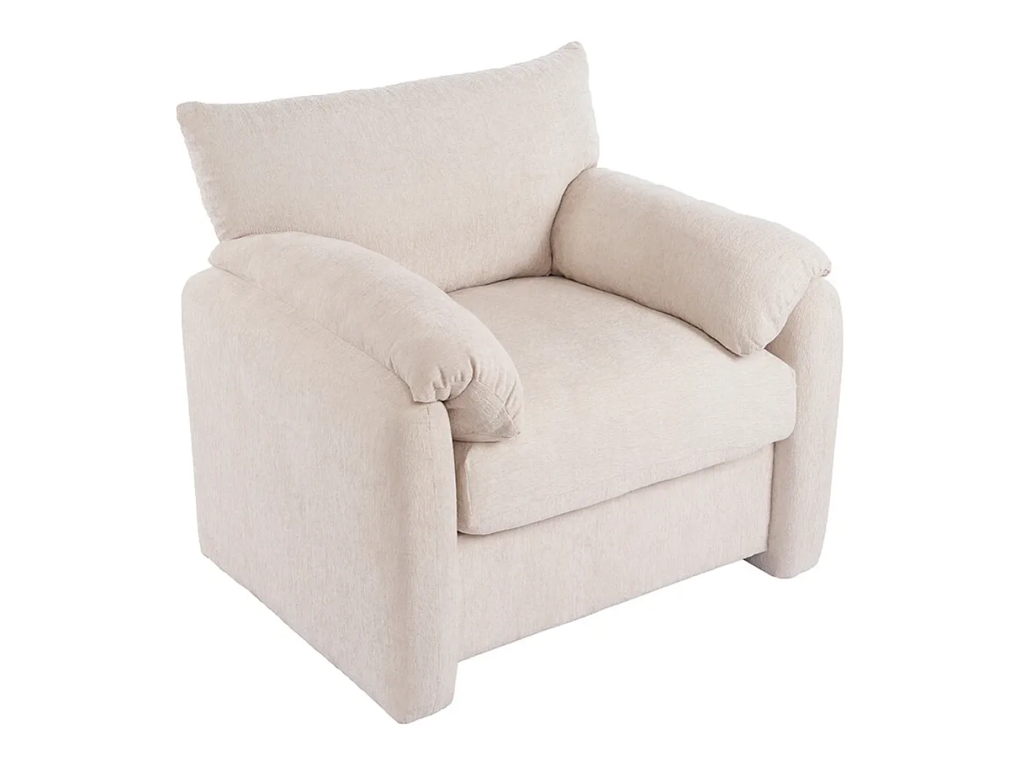 Diseño moderno, tela de chenilla, sillón extragrande, sillón decorativo, sofá individual, beige
