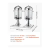 Dispensador de Bebidas SucceBuy, Capacidad 2x 8 L, Fuente de Agua de Acero Inoxidable y Plástico, Dispensador de Zumo, Limonada, Té Helado y Café