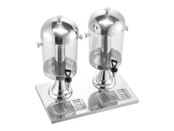 Dispensador de Bebidas SucceBuy, Capacidad 2x 8 L, Fuente de Agua de Acero Inoxidable y Plástico, Dispensador de Zumo, Limonada, Té Helado y Café