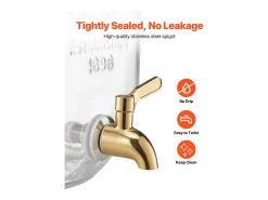 Dispensador de Bebidas SucceBuy, Capacidad de 8 L, 3 Unidades, Fuente de Agua de Cristal, Dispensador de Agua, Zumo, Limonada y Té Helado, para Cafeterías