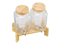 Dispensador de Bebidas SucceBuy, Capacidad de 3,8 L, 2 Unidades, Fuente de Agua de Cristal, Dispensador de Agua, Zumo, Limonada y Té Helado, para Café