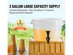 Dispensador de Bebidas SucceBuy Dispensador de Bebidas de Plástico para Fiestas de 11 L con Grifo
