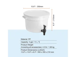 Dispensador de Bebidas SucceBuy Dispensador de Bebidas de Plástico para Fiestas de 11 L con Grifo