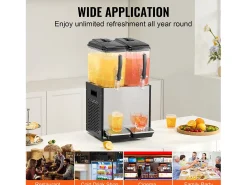Distribuidor de Bebidas Comerciales SucceBuy 12 L x 2 Depósitos, Distribuidor de Bebidas Heladas y Jugos Fríos