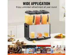 Distribuidor de Bebidas Comerciales SucceBuy 12 L x 3 Depósitos, Distribuidor de Bebidas Heladas y Jugos Fríos