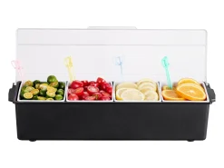 Distribuidor de Especias Refrigerado SucceBuy, con 4 Compartimentos y Tapa, 50,3x16,5x11,7 cm