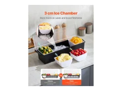 Distribuidor de Especias Refrigerado SucceBuy, con 4 Compartimentos y Tapa, 50,3x16,5x11,7 cm
