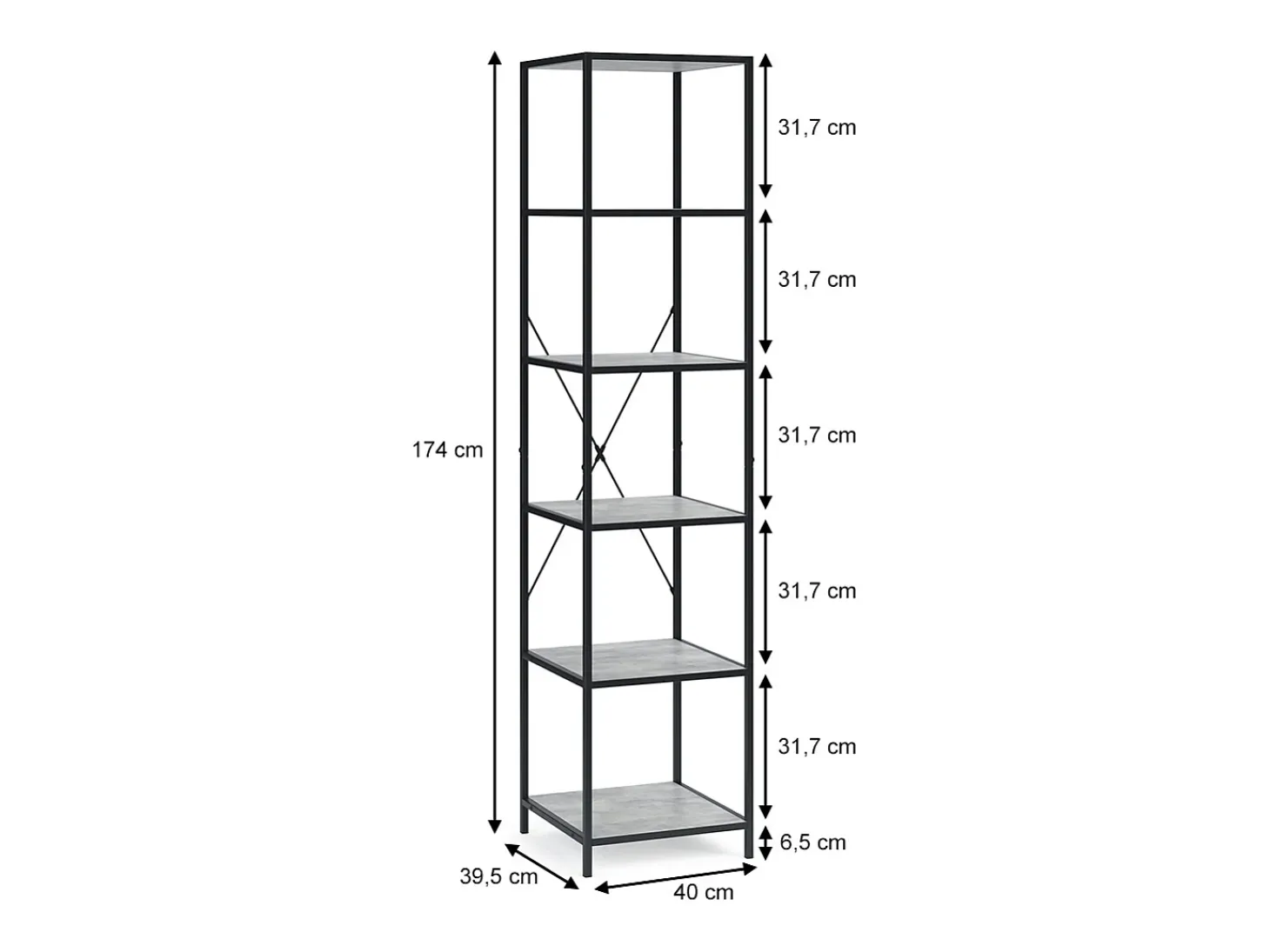 Divisor de ambientes hormigón 40x39.5x174 fyrk
