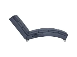 Diván de masaje de piel de ante artificial gris PWFG79628