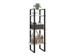 Drachten Estantería de 3 niveles madera contrachapada blanco 40x30x105cm