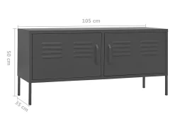 Drøbak Mueble para TV de acero gris antracita 105x35x50 cm