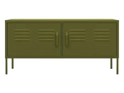 Drøbak Mueble para TV de acero verde oliva 105x35x50 cm